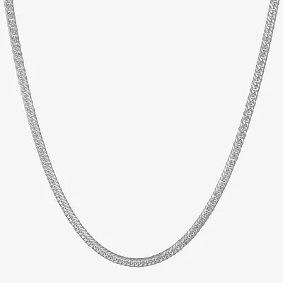 Made in Italy Sterling Silver 24 Inch Solid Curb Chain Necklace