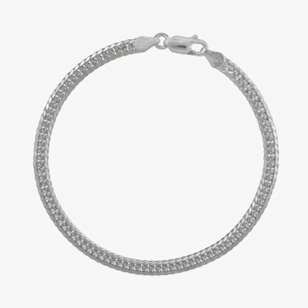 Made in Italy Sterling Silver 7.5 Inch Solid Curb Chain Bracelet
