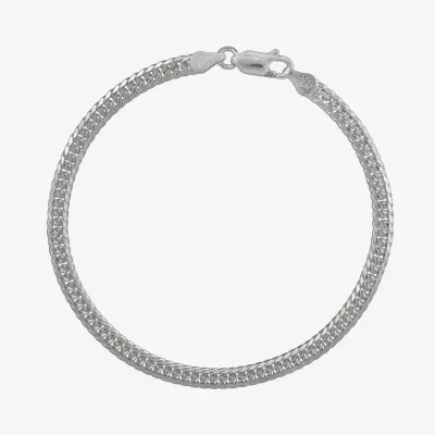 Made in Italy Sterling Silver 7.5 Inch Solid Curb Chain Bracelet