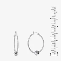 Sterling Silver 36.1mm Ball Hoop Earrings