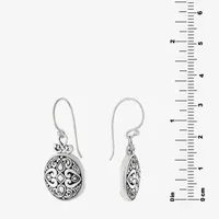 Sterling Silver Round Drop Earrings