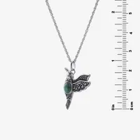 Hummingbird Womens Enhanced Blue Turquoise Sterling Silver Pendant Necklace