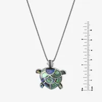 Turtle Womens Genuine Abalone Sterling Silver Pendant Necklace