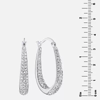 Sterling Silver Crystal Inside-Out Hoop Earrings 