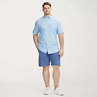 IZOD Big and Tall Mens Cooling Classic Fit Short Sleeve Plaid Button-Down Shirt