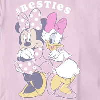 Disney Collection Little & Big Girls Crew Neck Short Sleeve Daisy Duck Minnie Mouse Graphic T-Shirt