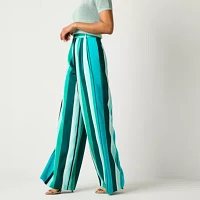 Worthington Womens Mid Rise Wide Leg Pant