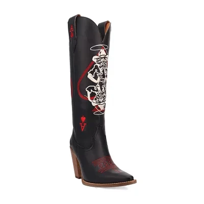 Dingo Womens Ace Of Spades Stacked Heel Cowboy Boots