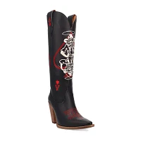 Dingo Womens Ace Of Spades Stacked Heel Cowboy Boots