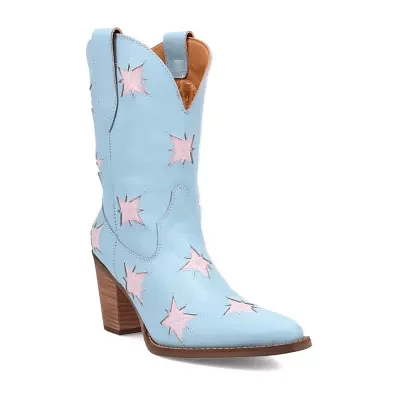 Dingo Womens Starburst Block Heel Cowboy Boots