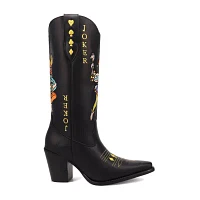 Dingo Womens Joker Block Heel Cowboy Boots