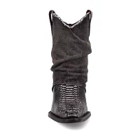 Dingo Womens Denim Dream Block Heel Cowboy Boots