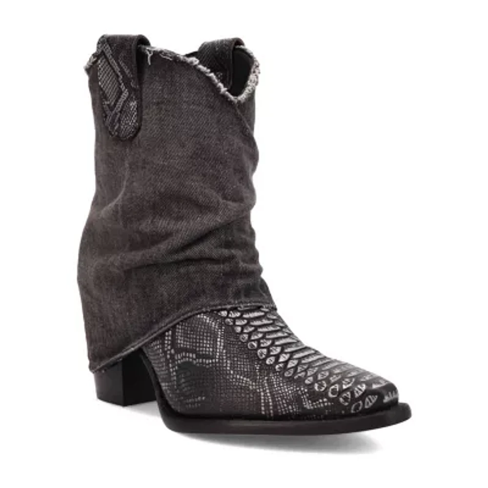 Dingo Womens Denim Dream Block Heel Cowboy Boots
