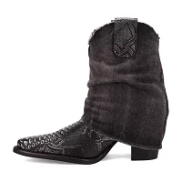 Dingo Womens Denim Dream Block Heel Cowboy Boots