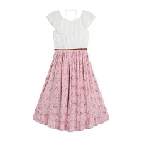 Byer California Big Girls Short Sleeve Off the Shoulder A-Line Dress