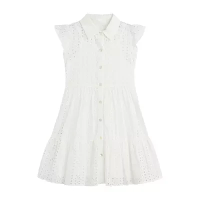 Byer California Big Girls Short Sleeve Flutter Shirt Dress