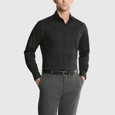 Van Heusen Everyday Defense Mens Fitted Stretch Fabric Wrinkle Free Long Sleeve Dress Shirt