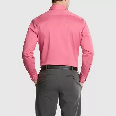 Van Heusen Everyday Defense Mens Fitted Stretch Fabric Wrinkle Free Long Sleeve Dress Shirt