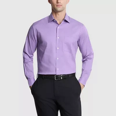 Van Heusen Everyday Defense Stain Shield Mens Fitted Stretch Fabric Wrinkle Free Long Sleeve Dress Shirt