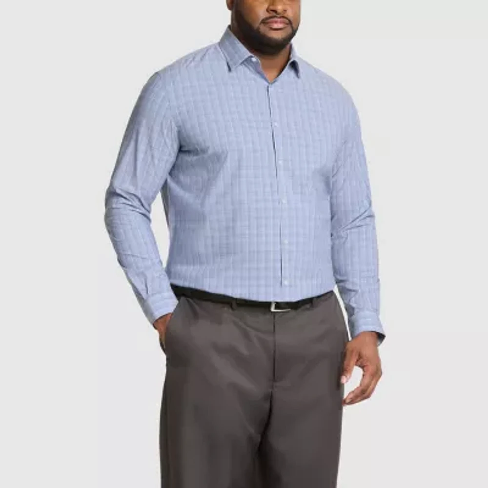 Van Heusen Comfort Performance Mens Big & Tall Classic Fit Stretch Fabric Wrinkle Free Long Sleeve Dress Shirt