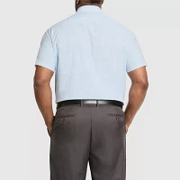 Van Heusen Short Sleeve Poplin Mens Big & Tall Classic Fit Wrinkle Free Plaid Dress Shirt