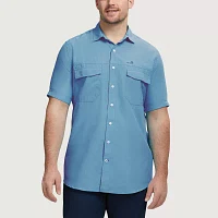 IZOD Big and Tall Mens Classic Fit Short Sleeve Button-Down Shirt