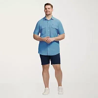 IZOD Big and Tall Mens Classic Fit Short Sleeve Button-Down Shirt