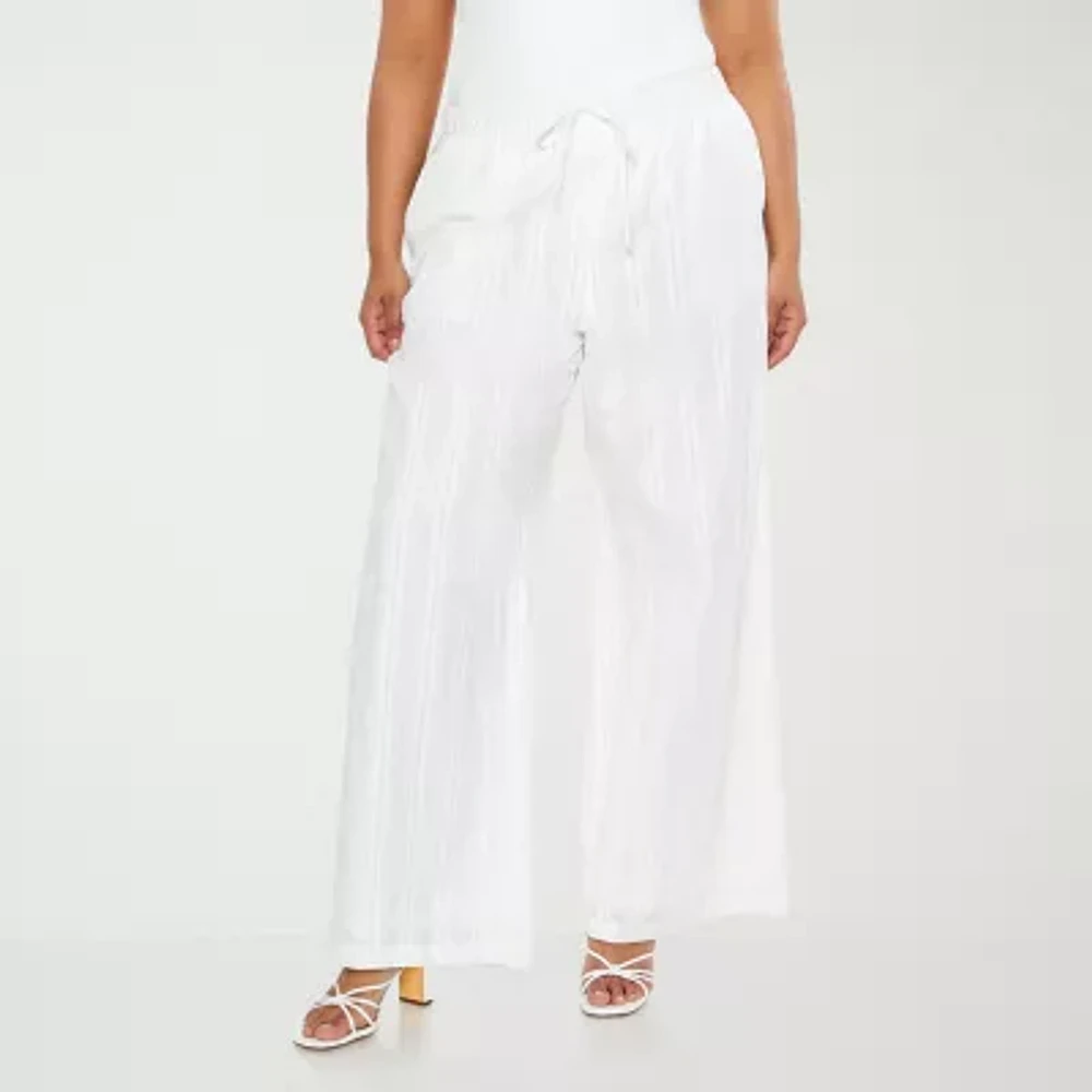 Forever 21 Womens Wide Leg Drawstring Pants - Juniors Plus