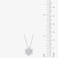 (G Womens 1/2 CT. T.W. Lab Grown White Diamond 10K White Gold Star Pendant Necklaces