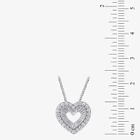 (G,Si2) Womens 1/4 CT. T.W. Lab Grown White Diamond 10K White Gold Heart Pendant Necklace