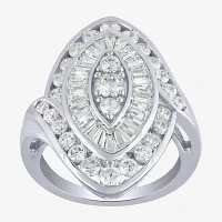 (G/S12) Womens 2 CT. T.W. Lab Grown White Diamond 10K Gold Marquise Cluster Cocktail Ring