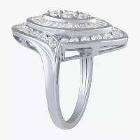 (G/S12) Womens 2 CT. T.W. Lab Grown White Diamond 10K Gold Marquise Cluster Cocktail Ring