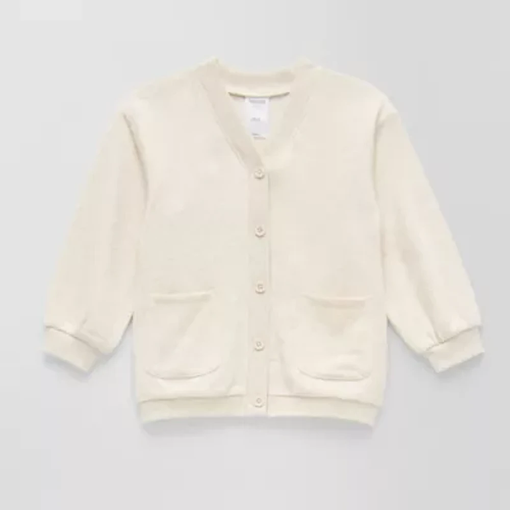 Okie Dokie Toddler & Little Girls Crew Neck Long Sleeve Cardigan