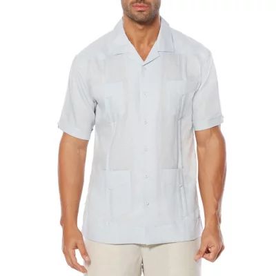 Cubavera Four-Pocket Mini Pintuck Mens Regular Fit Short Sleeve Button-Down Shirt