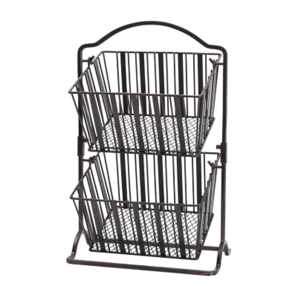 Gourmet Basics by Mikasa Band And Stripe 2 Tier Hanging Basket