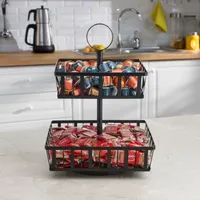 Gourmet Basics by Mikasa Rotating 2-Tier Stripe Basket