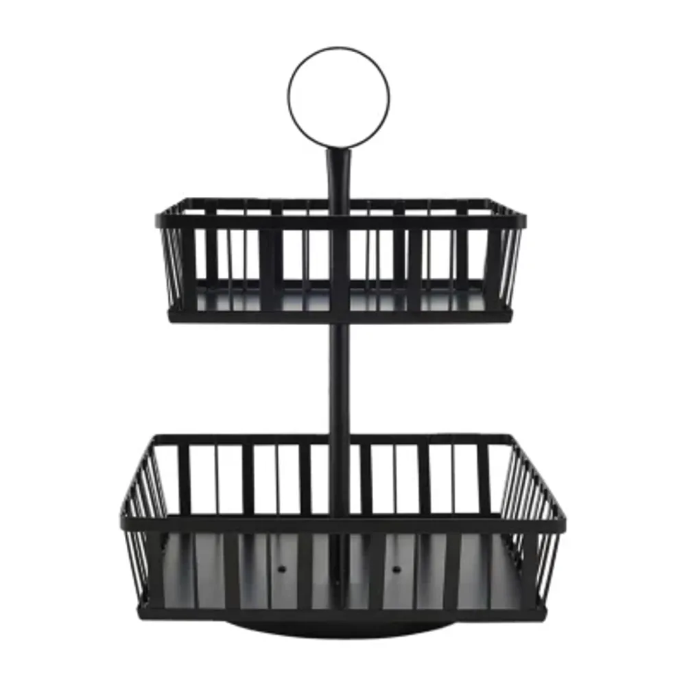 Gourmet Basics by Mikasa Rotating 2-Tier Stripe Basket