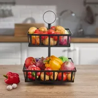 Gourmet Basics by Mikasa Rotating 2-Tier Stripe Basket