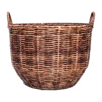 Baum Faux Wicker Round Decorative Storage Basket