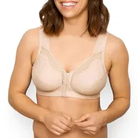 Exquisite Form® Women's FULLY Wireless Cotton Back & Posture Support Bra with Front Closure Lace- 5100531