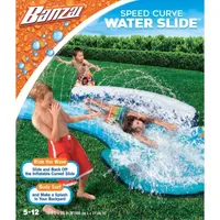 Banzai Speed Curve Inflatable Water Slide Pool Toy