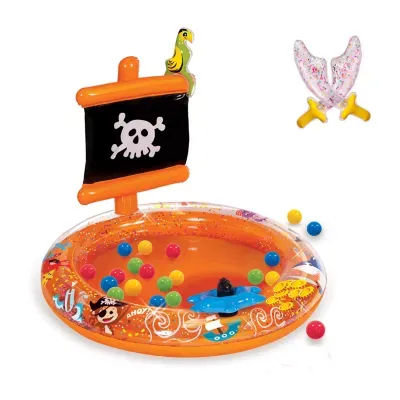 Banzai Pirate Sparkle Play Center Inflatable Ball Pit -Includes 20 Balls Pool Toy