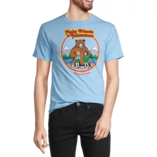 NOVELTY T-SHIRTS Yellowstone Mens Crew Neck Short Sleeve Regular Fit Graphic  T-Shirt