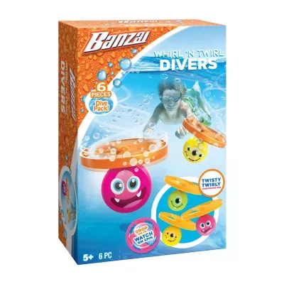 Banzai 6 Piece Whirl N Twirl Water/Pool Toy Dive Set