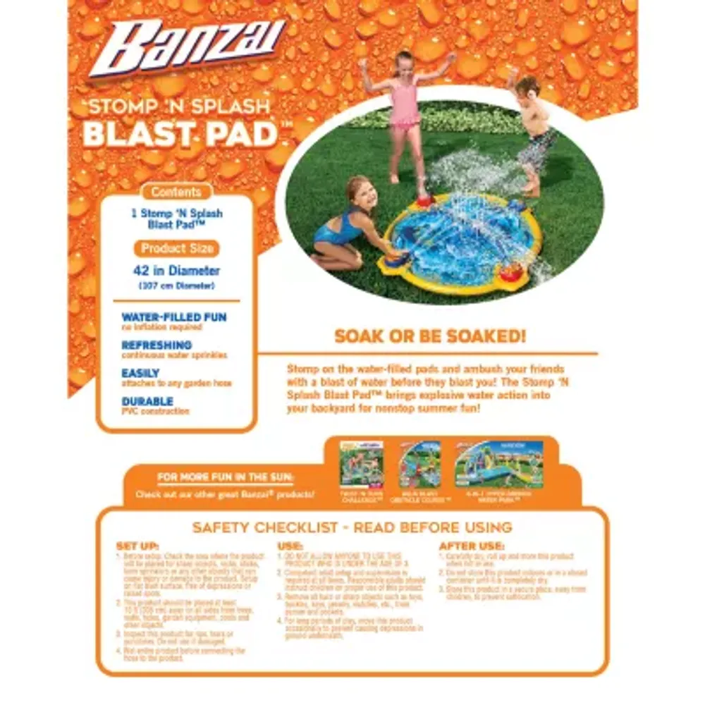 Banzai 42 Inch Stomp N Splash Blast Pad Sprinkler Pool Toy