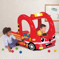 Banzai Rescue Fire Truck Play Center Inflatable Ball Pit (Includes 20 Balls)