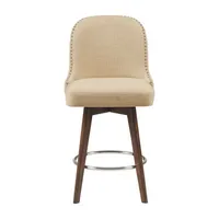 Madison Park Heyes Upholstered Tufted Swivel Counter Height Stool