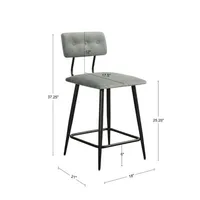 INK+IVY Hendrick 25 Inch Metal Frame Counter Stool