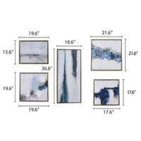 Martha Stewart Blue Drift 5-pc. Framed Wall Art Sets