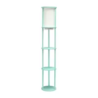 Etagere Storage Floor Lamp With 2 Usb And 1 Outlet